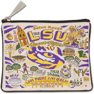 Catstudio Collegiate LSU Louisiana State University Zipper Pouch Travel Bag NWT